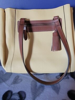 St. John's Bay Yellow and Brown Tote Bag